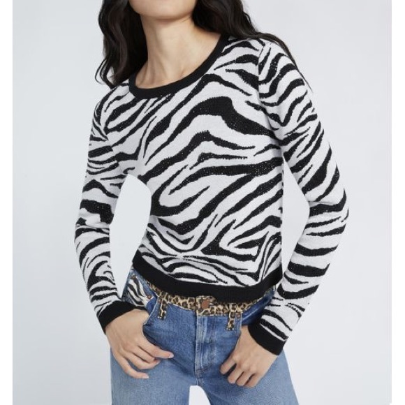 Alice + Olivia Sweaters - SOLD Alice  & Olivia Connie Crystal Zebra Sweater